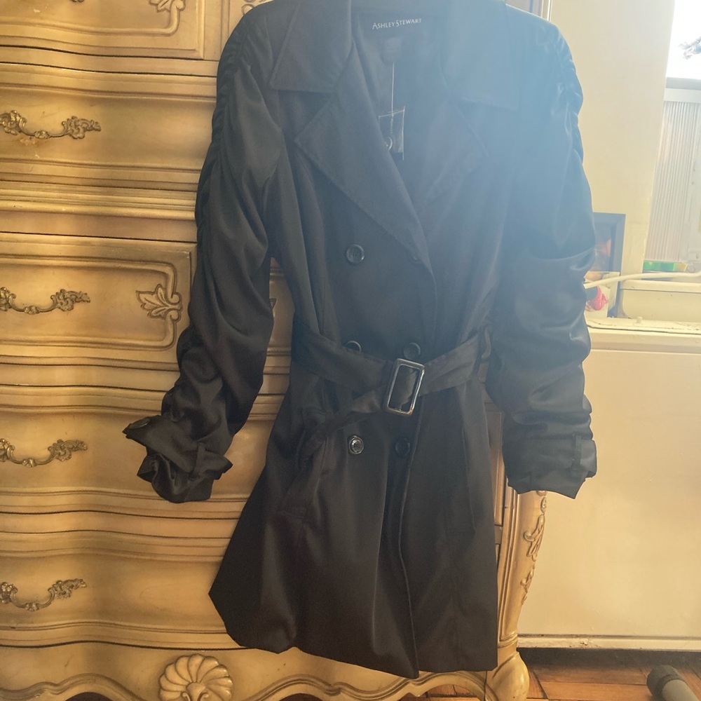 Long black coat bye Ashley Stewart size 12